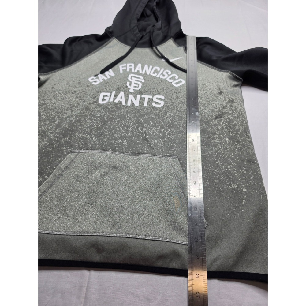 Nike Dri Fit San Francisco Giants Baseball Hoodie Men L Gray Black Raglan Sleeve - Picture 4 of 7